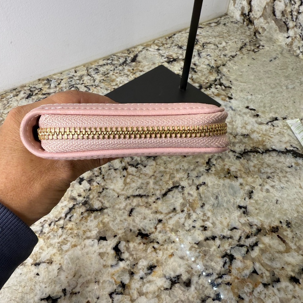 Love Moschino Portafogli Pu Rosa Zip Around Wallet Like New - Picture 7 of 14